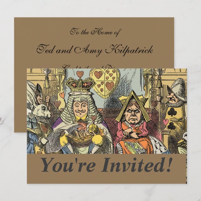 Alice in Wonderland Cheshire Cat Characters Invitation (Front/Back)