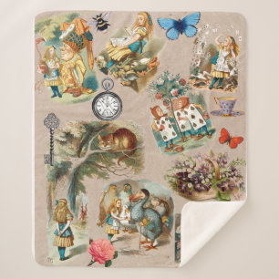 Alice in Wonderland Cheshire Cat Characters Sherpa Blanket