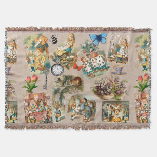 Alice in Wonderland Cheshire Cat Characters Throw Blanket