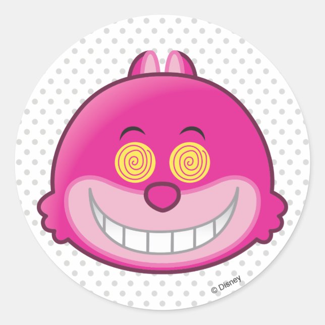 Alice in Wonderland | Cheshire Cat Emoji Classic Round Sticker (Front)