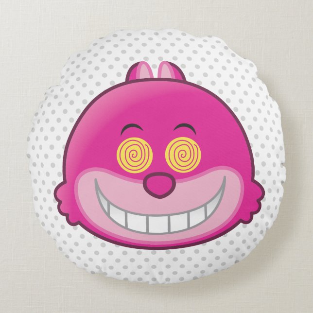 Alice in Wonderland | Cheshire Cat Emoji Round Pillow (Front)