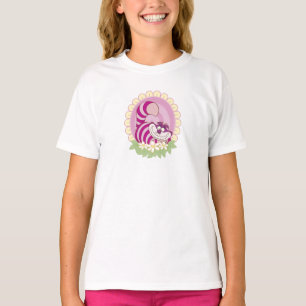 Alice in Wonderland Cheshire Cat grinning flowers T-Shirt