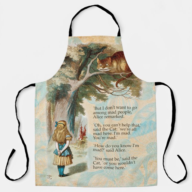 Alice in Wonderland Cheshire Cat Mad  Apron (Front)