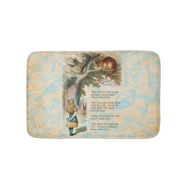 Alice in Wonderland Cheshire Cat Mad  Bath Mat (Front)