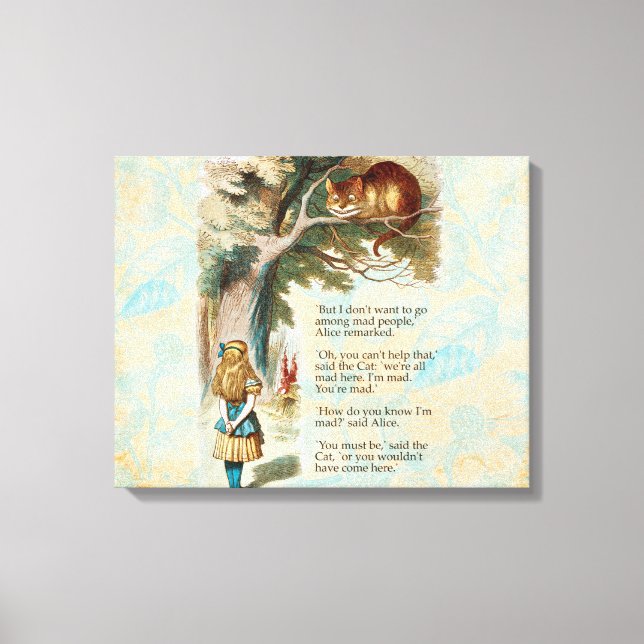 Alice in Wonderland Cheshire Cat Mad  Canvas Print (Front)