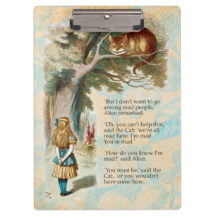 Alice in Wonderland Cheshire Cat Mad Clipboard