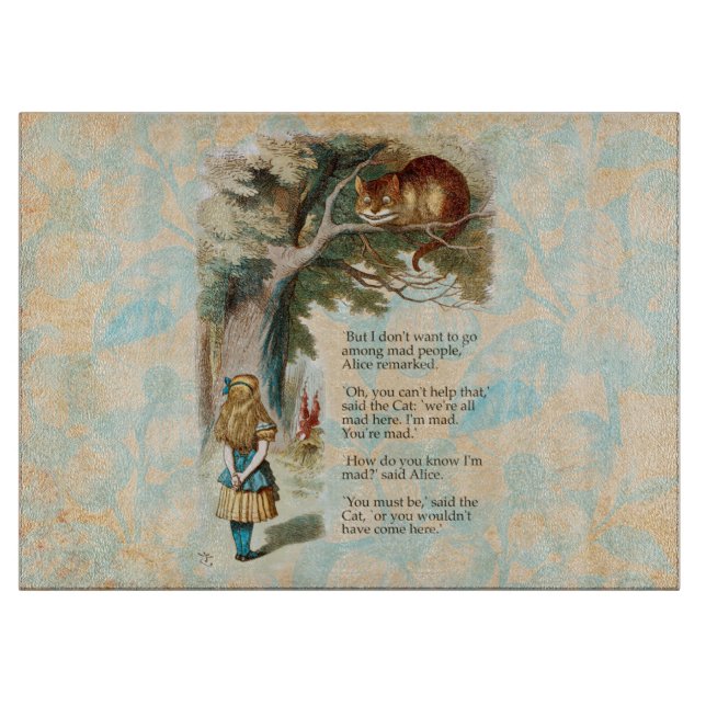 Alice in Wonderland Cheshire Cat Mad  Cutting Board (Front)