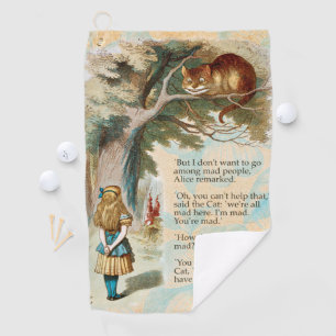 Alice in Wonderland Cheshire Cat Mad Golf Towel