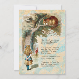 Alice in Wonderland Cheshire Cat Mad Invitation