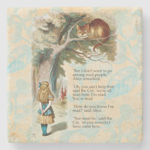 Alice in Wonderland Cheshire Cat Mad Stone Coaster