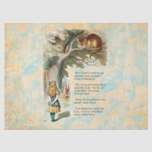 Alice in Wonderland Cheshire Cat Mad  Tissue Paper