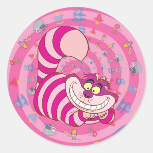 Alice in Wonderland   Cheshire Cat Smiling Classic Round Sticker