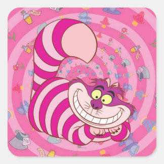 Alice in Wonderland | Cheshire Cat Smiling Square Sticker