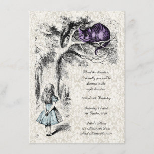 Alice in Wonderland Cheshire Cat Tea Party Invite