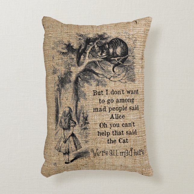 Alice in Wonderland; Cheshire Cat with Alice Accent Pillow (Front(Vertical))