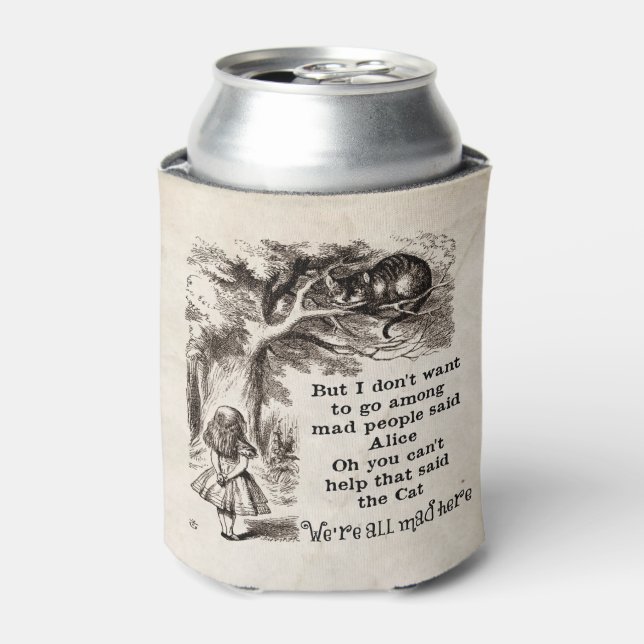 Alice in Wonderland; Cheshire Cat with Alice Can Cooler (Can Front)