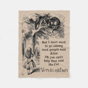 Alice in Wonderland; Cheshire Cat with Alice Fleece Blanket
