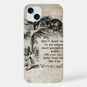 Alice in Wonderland; Cheshire Cat with Alice iPhone 15 Plus Case