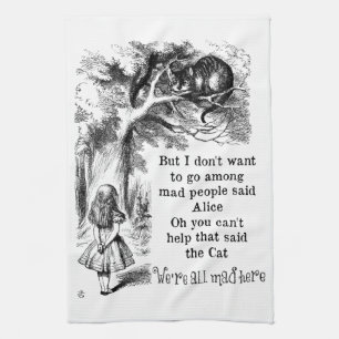 Alice in Wonderland; Cheshire Cat with Alice Kitchen Towel