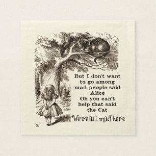 Alice in Wonderland; Cheshire Cat with Alice Napkin