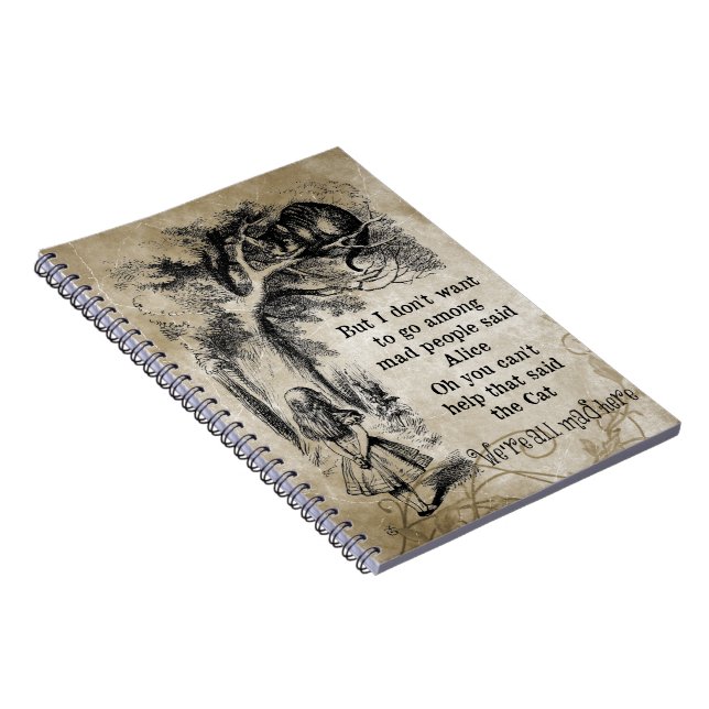 Alice in Wonderland; Cheshire Cat with Alice Notebook (Right Side)