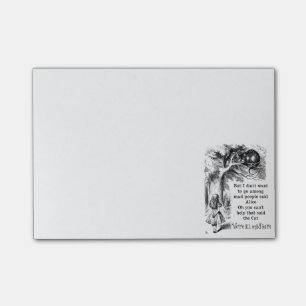 Alice in Wonderland; Cheshire Cat with Alice Post-it Notes
