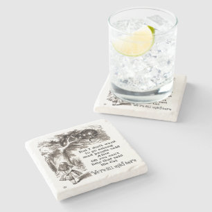 Alice in Wonderland; Cheshire Cat with Alice Stone Coaster