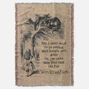 Alice in Wonderland; Cheshire Cat with Alice Throw Blanket