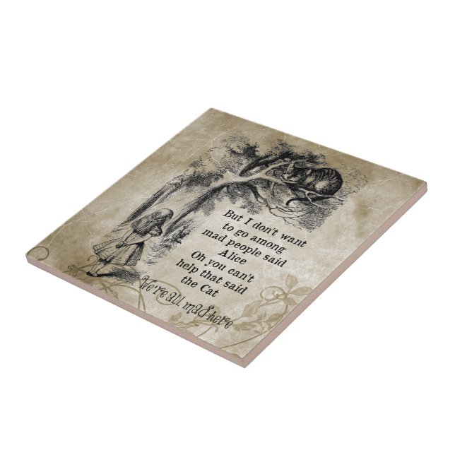 Alice in Wonderland; Cheshire Cat with Alice Tile (Side)