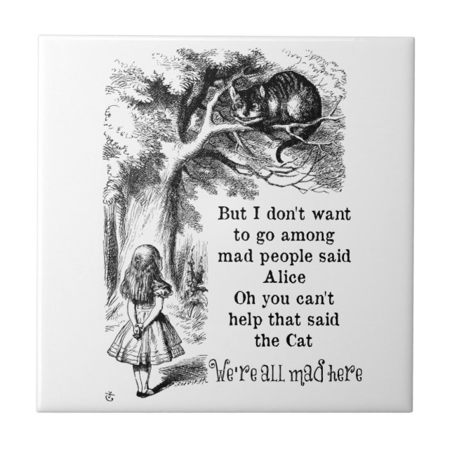 Alice in Wonderland; Cheshire Cat with Alice Tile (Front)