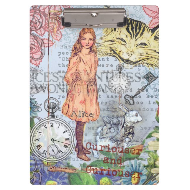 Alice in Wonderland Classic Cheshire Rabbit Alice Clipboard (Front)