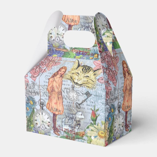 Alice in Wonderland Classic Cheshire Rabbit Alice Favor Box (Front Side)