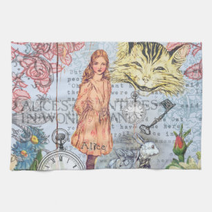 Alice in Wonderland Classic Cheshire Rabbit Alice Kitchen Towel