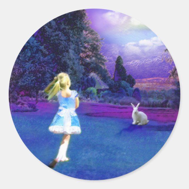 Alice in Wonderland Classic Round Sticker (Front)