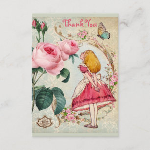 Alice in Wonderland Collage Wedding Thank You Card
