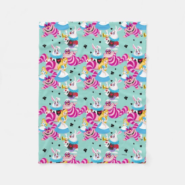 Alice In Wonderland | Colorful Fun Pattern Fleece Blanket (Front)
