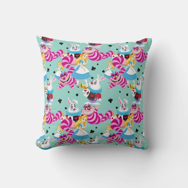 Alice In Wonderland | Colorful Fun Pattern Throw Pillow (Front)