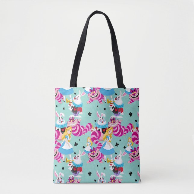 Alice In Wonderland | Colorful Fun Pattern Tote Bag (Front)