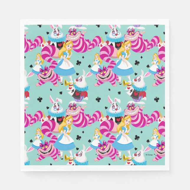 Alice In Wonderland | Colourful Fun Pattern Napkin (Front)