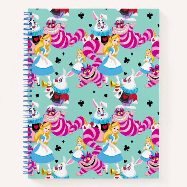 Alice In Wonderland | Colourful Fun Pattern Notebook (Front)