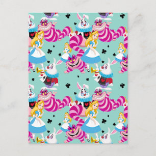 Alice In Wonderland   Colourful Fun Pattern Postcard