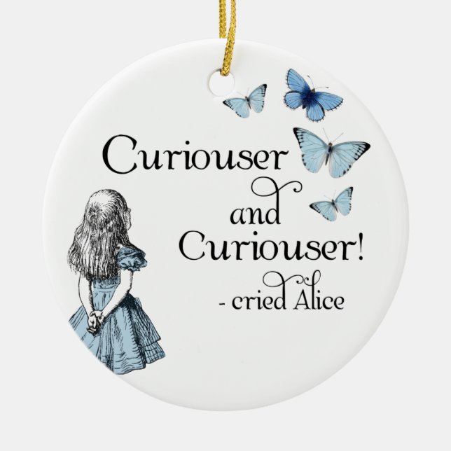 Alice in Wonderland Curiouser Butterfly Ornament (Front)