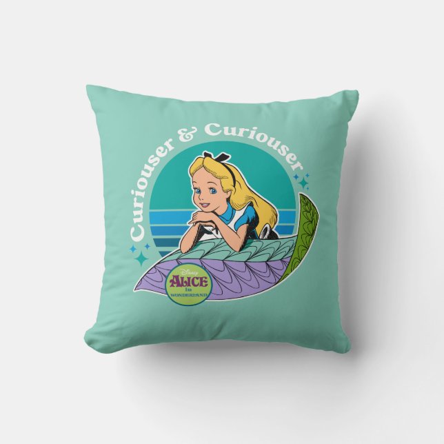 Alice in Wonderland | Curiouser & Curiouser Throw Pillow (Front)