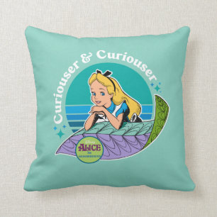 Alice in Wonderland Curiouser & Curiouser Throw Pillow