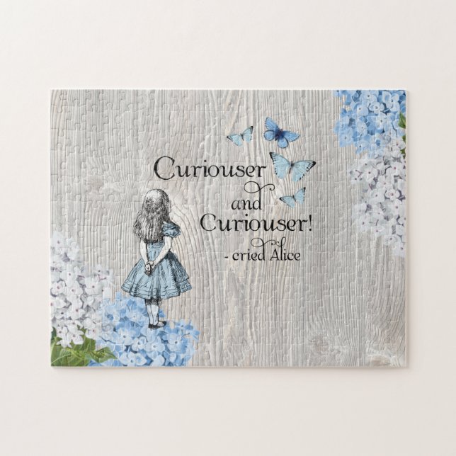 Alice in Wonderland Curiouser Floral Jigsaw Puzzle (Horizontal)