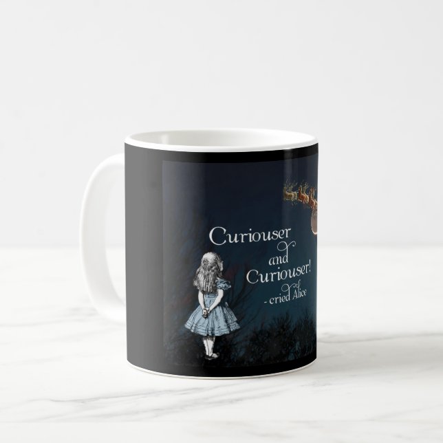 Alice in Wonderland Curiouser Santa Christmas Mug (Front Left)