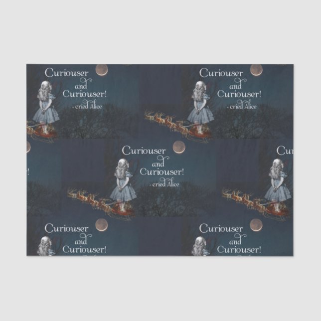 Alice in Wonderland Curiouser Santa Tissue Paper (Front)