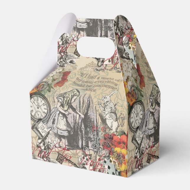 Alice in Wonderland Curtain Classic Art Favor Box (Front Side)