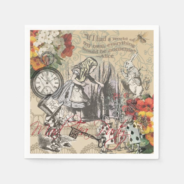 Alice in Wonderland Curtain Classic Art Napkin (Front)