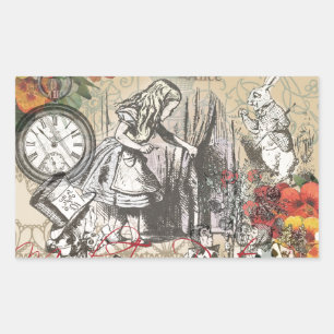 Alice in Wonderland Curtain Classic Art Sticker